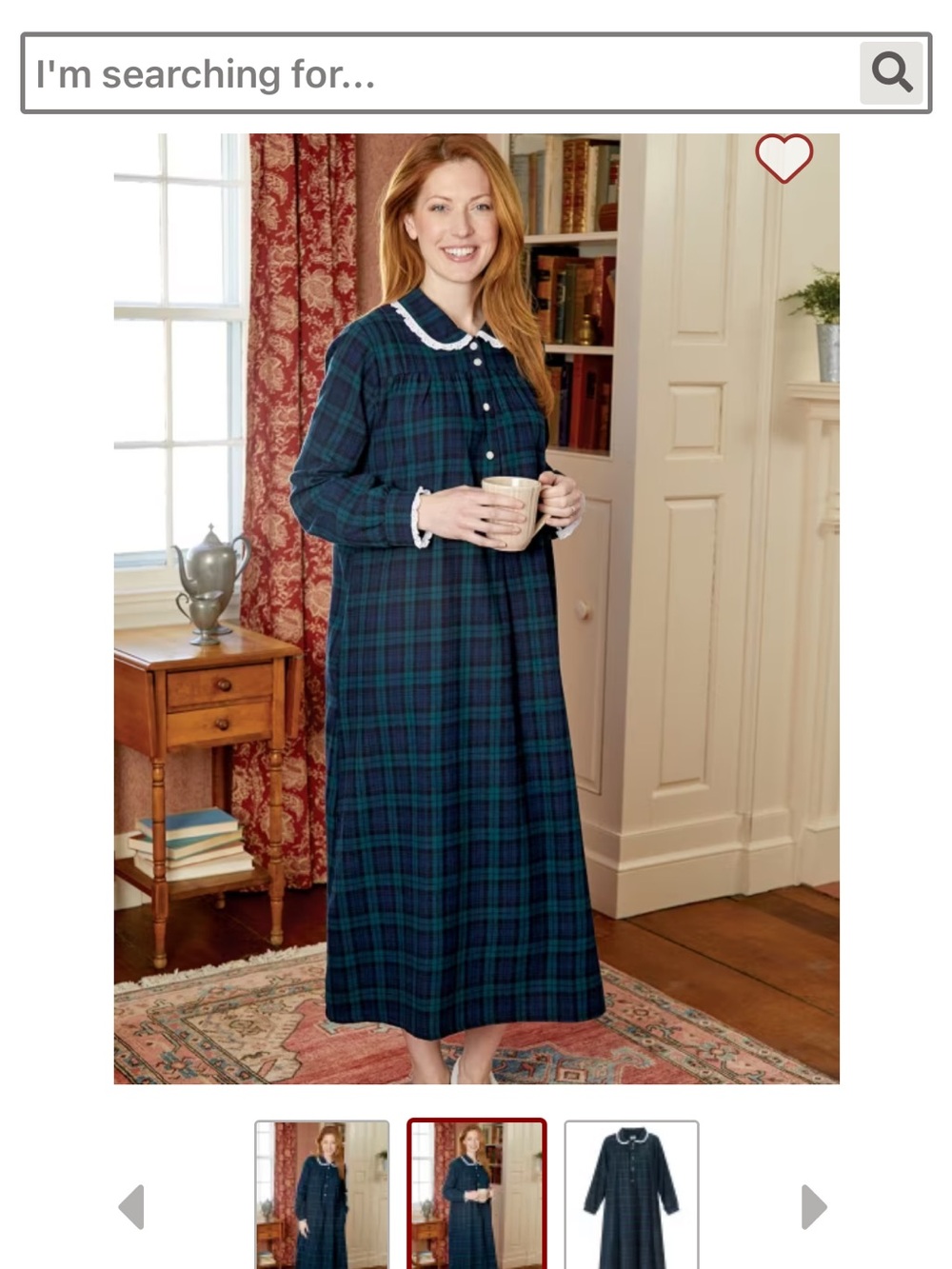 Lanz of Salzburg Lanz Classic Plaid Cotton Flannel Nightgown